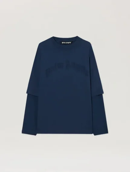 Palm Angels Curved Logo Double Long-Sleeved T-shirt