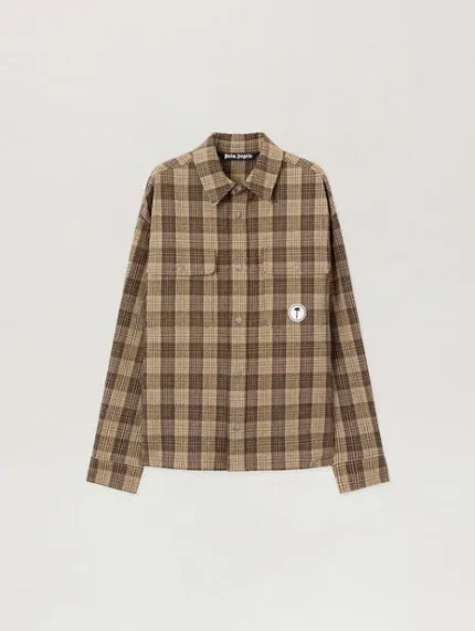 Palm Angels Tree Logo Check Loose Overshirt