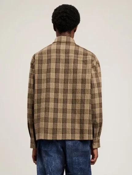 Palm Angels Tree Logo Check Loose Overshirt