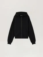 Palm Angels Back Curved Logo Zip Hoodie