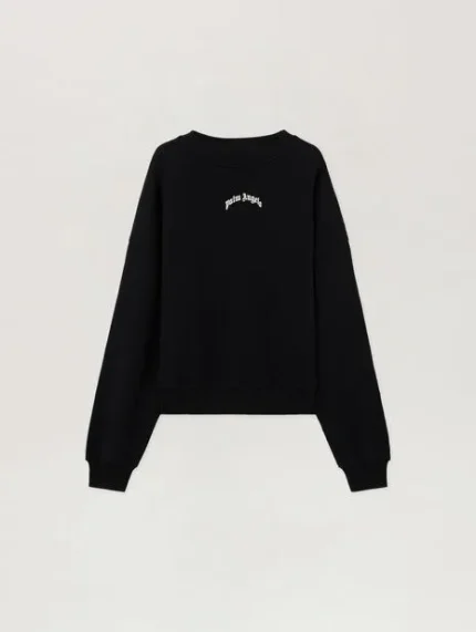 Palm Angels Back Curved Logo Loose Sweatshirt