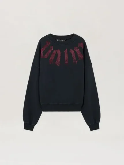 Palm Angels Big Neck Logo Loose Sweatshirt