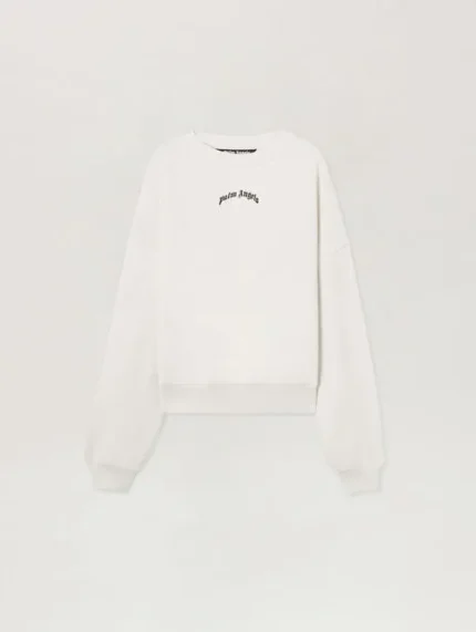 Palm Angels Back Curved Logo Loose Sweatshirt