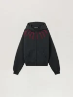 Palm Angels Big Neck Logo Zip Hoodie