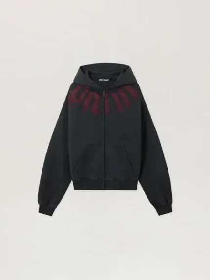 Palm Angels Big Neck Logo Zip Hoodie