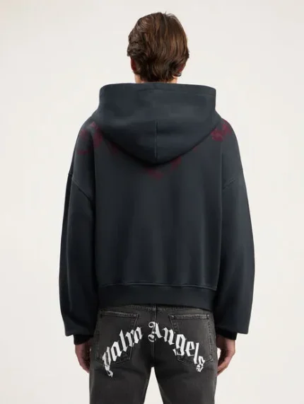 Palm Angels Big Neck Logo Zip Hoodie