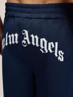 Palm Angels Back Curved Logo Track Shorts