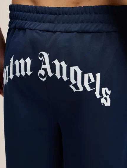 Palm Angels Back Curved Logo Track Shorts