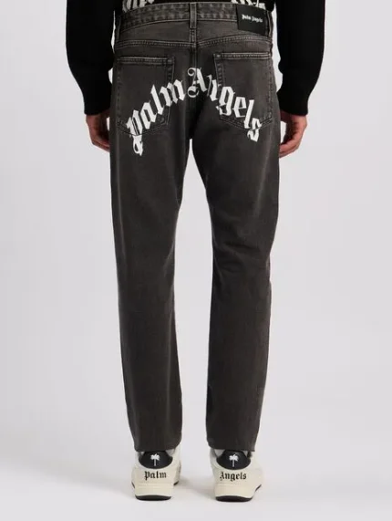 Palm Angels Curved Logo Denim Jeans