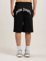 Palm Angels Back Curved Logo Track Shorts