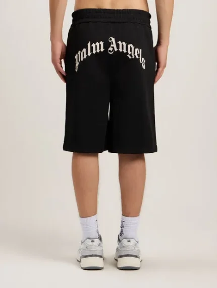 Palm Angels Back Curved Logo Track Shorts