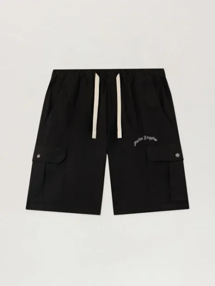 Palm Angels Curved Logo Loose Cargo Shorts