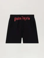 Palm Angels Waist Logo Sweatshorts Black