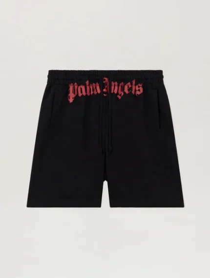 Palm Angels Waist Logo Sweatshorts Black
