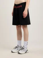 Palm Angels Waist Logo Sweatshorts Black - Image 2