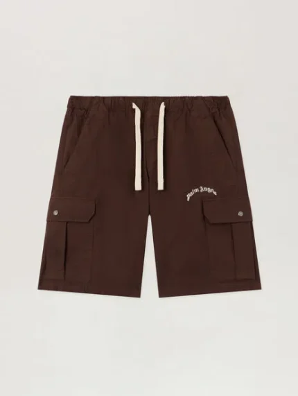 Palm Angels Curved Logo Loose Cargo Shorts